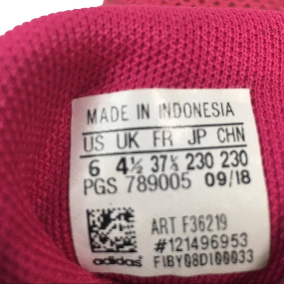 B6 Women’s Adidas 3 Stripe Pink Running Shoes 6 - Picture 4 of 5